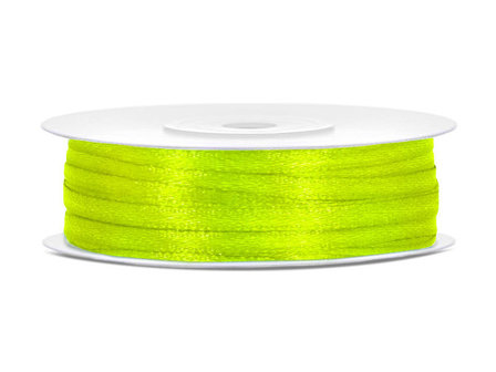 Satijn lint 3 mm neon groen 91 meter rol