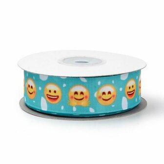 Grosgrain lint 25 mm emoji