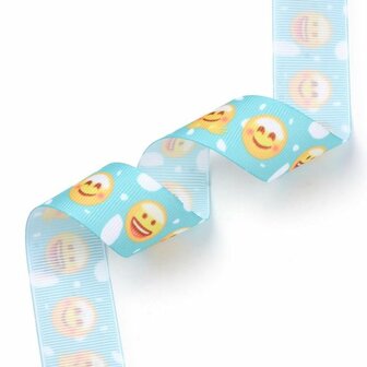 Grosgrain lint 25 mm emoji