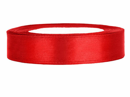 Satijn lint 1 cm Rood