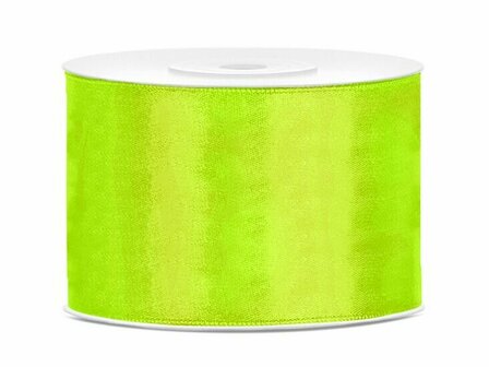 Satijn lint 50 mm neon groen 6 meter