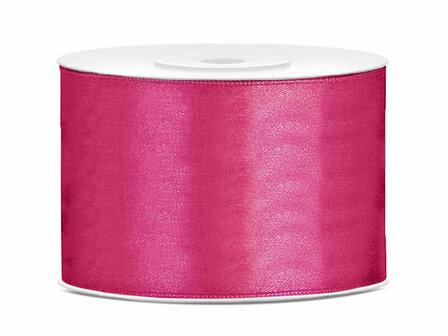 Satijn lint 50 mm fuchsia 6 meter