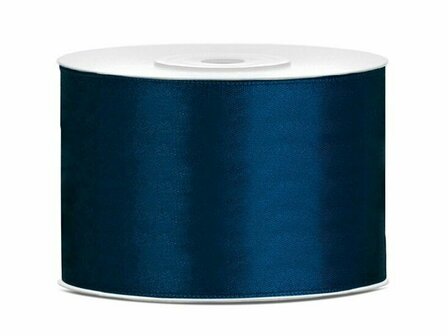 Satijn lint 50 mm donker blauw 6 meter