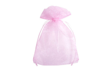 Organza zakjes 5 x 7 cm roze