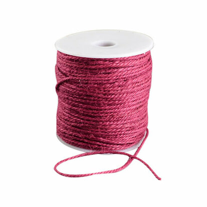 Jute touw donker fuchsia 2 mm dikte 100 meter