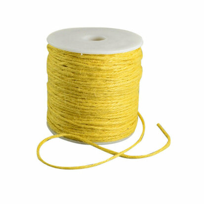 Jute touw geel 2 mm dikte 100 meter