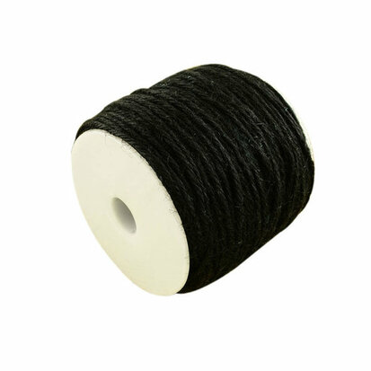 Jute touw zwart 2 mm dikte 100 meter