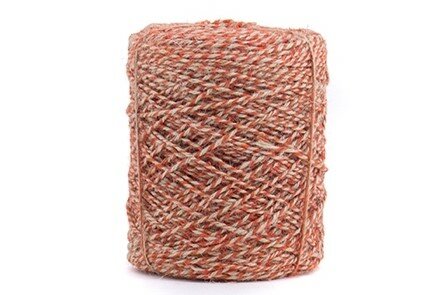 Jute touw twisted oranje 3.5 mm dik 10 meter