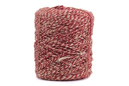 Jute touw twisted rood 3.5 mm dik 10 meter