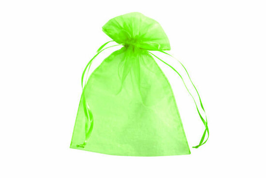 100 organza zakjes 7.5 x 10 cm Lime groen