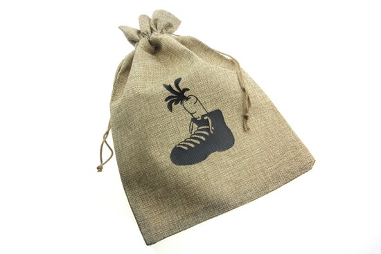 Jute zakjes schoen met wortel 20 x 30 cm