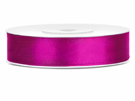 Satijn lint 12 mm donker fuchsia