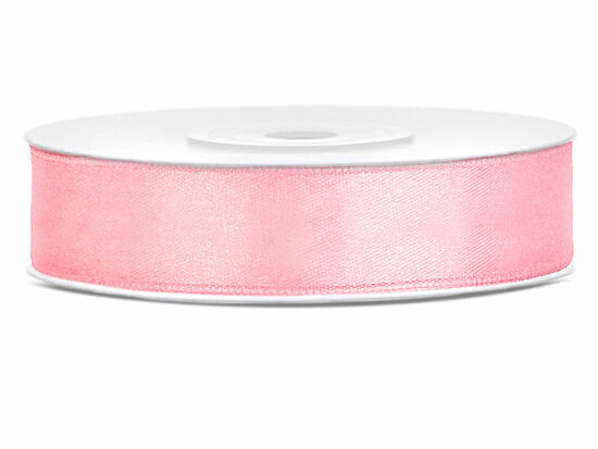 Satijn lint 12 mm roze