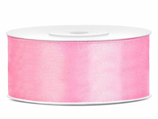 Satijn lint 25 mm bubblegum roze