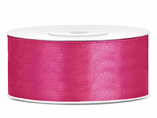 Satijn lint 25 mm fuchsia