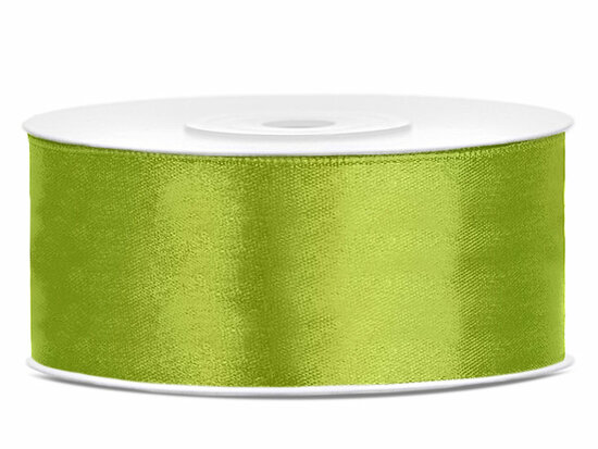 Satijn lint 25 mm lime groen