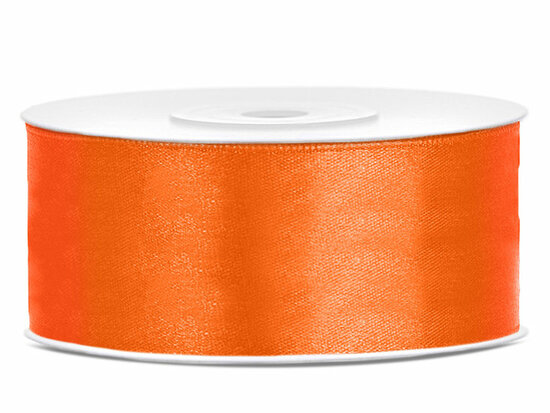 Satijn lint 25 mm oranje