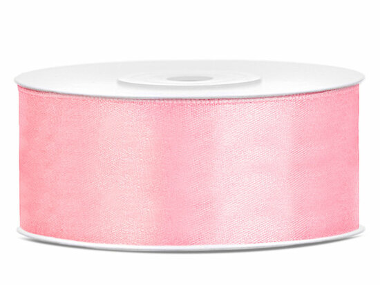 Satijn lint 25 mm roze