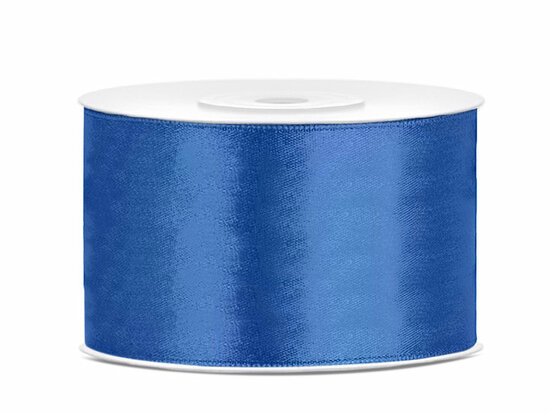 Satijn lint 38 mm blauw