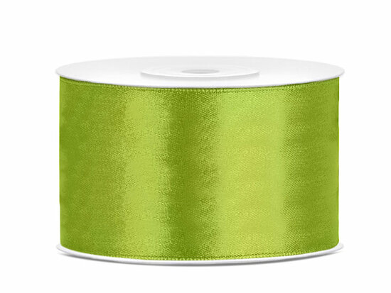 Satijn lint 38 mm lime groen