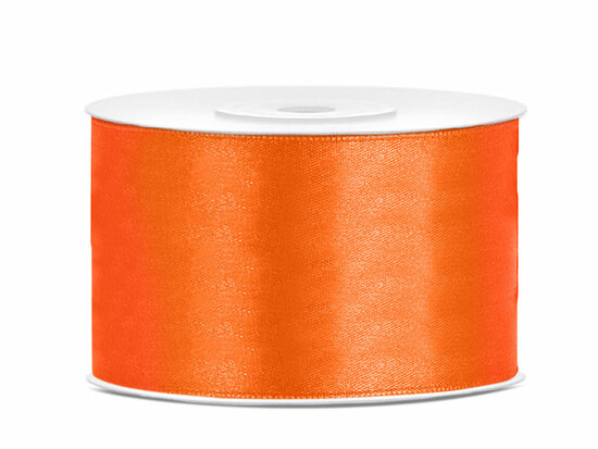 Satijn lint 38 mm oranje