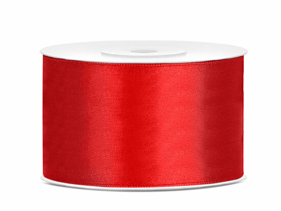 Satijn lint 38 mm rood