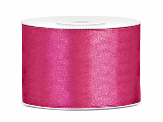 Satijn lint 50 mm fuchsia