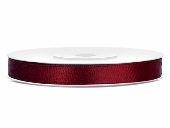 Satijn lint 6 mm bordeaux rood