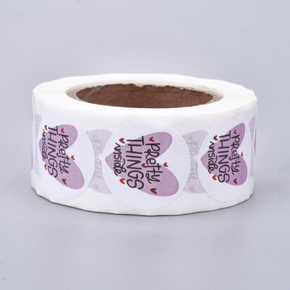 Stickers pretty things inside hartje roze 10 stuks