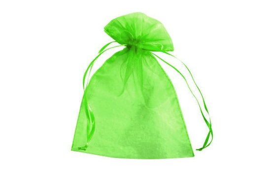 Organza zakje 7,5 x 10 cm lime groen