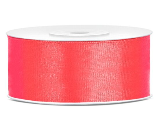 Satijn lint 25 mm neon fuchsia