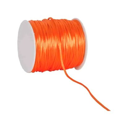 Satijn koord 2 mm oranje rol 100 meter