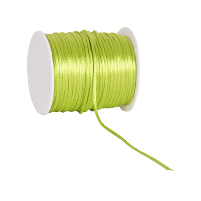 Satijn koord 2 mm lime groen rol 100 meter