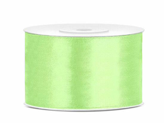 Satijn lint 38 mm breed pastelgroen 6 meter