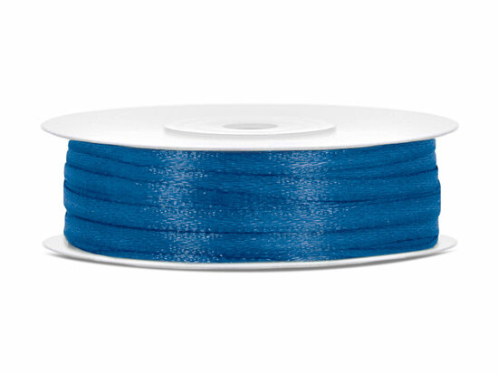 10 meter Satijn lint 3 mm blauw