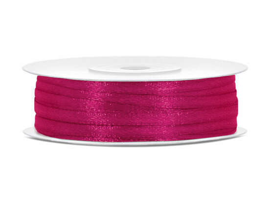 10 meter Satijn lint 3 mm fuchsia