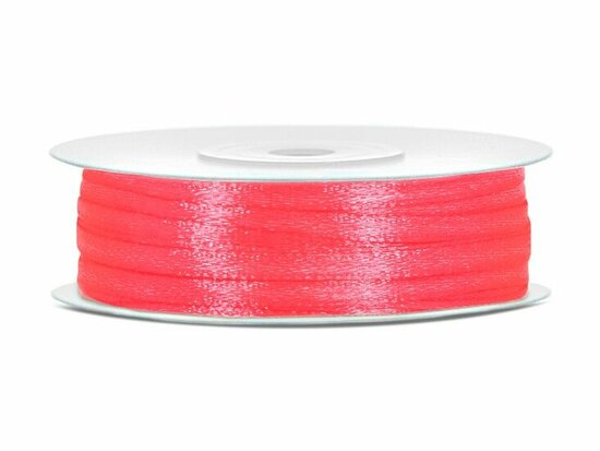 10 meter Satijn lint 3 mm neon fuchsia