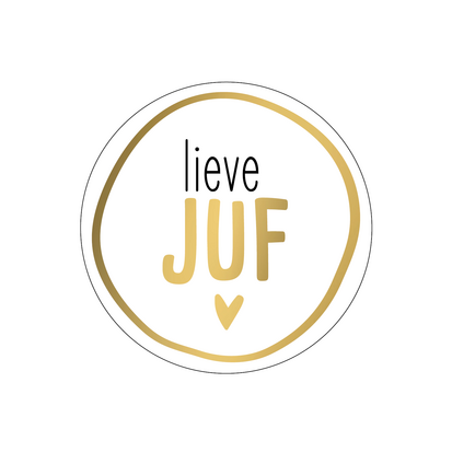 Stickers voor de lieve juf goud 10 stuks