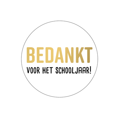 Stickers bedankt voor dit schooljaar rond 10 stuks