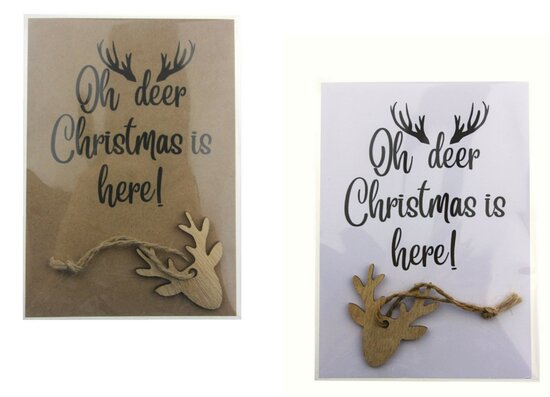 Kaart I'm dreaming of a white christmas met houten hanger