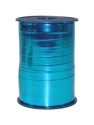 Krullint metallic aqua 1 cm breed 10 meter