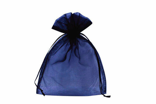 Organza zakjes donker blauw 9 x 12 cm