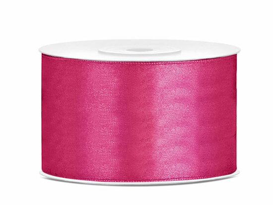 Dubbelzijdig satijn lint 38 mm fuchsia