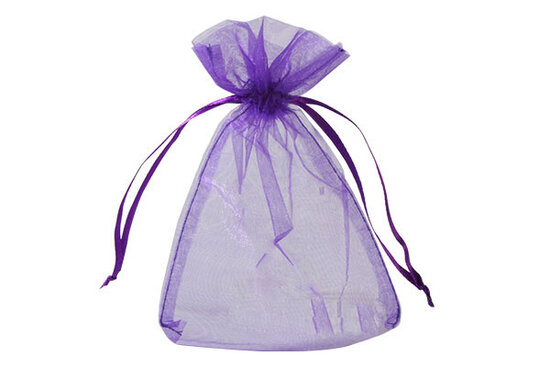 100 organza zakjes 7.5 x 10 cm Paars