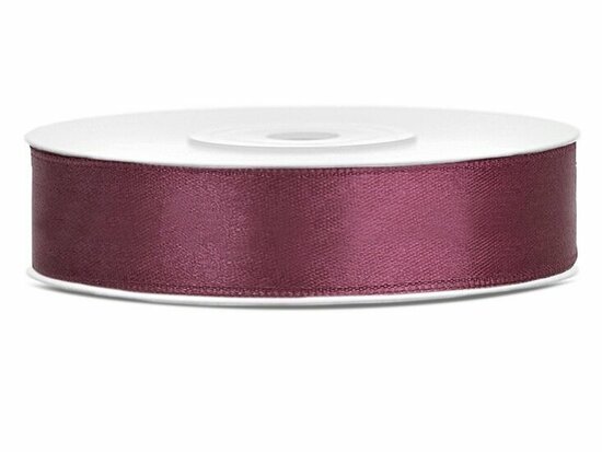 Satijn lint 12 mm aubergine