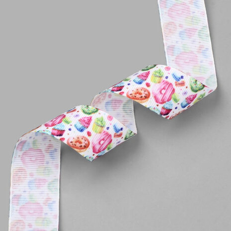 Grosgrain lint 25 mm donuts en cupcakes