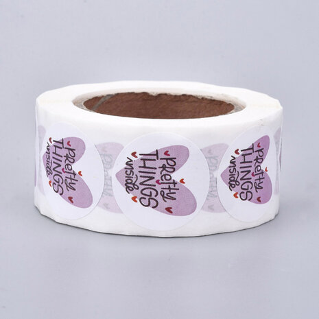 Stickers pretty things inside hartje roze 10 stuks