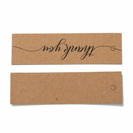 Kraft label thank you 2 x 7 cm 10 stuks