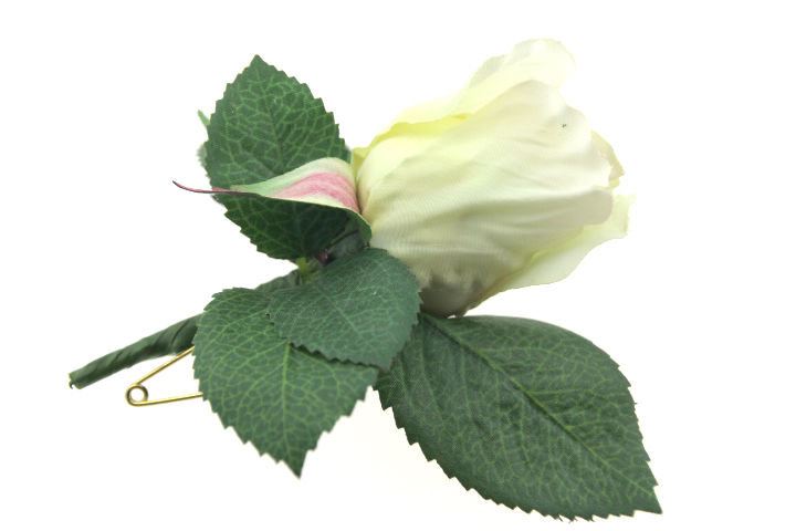 Verder Korea Feodaal Corsage roos creme zijden bloemen - organza zakjes